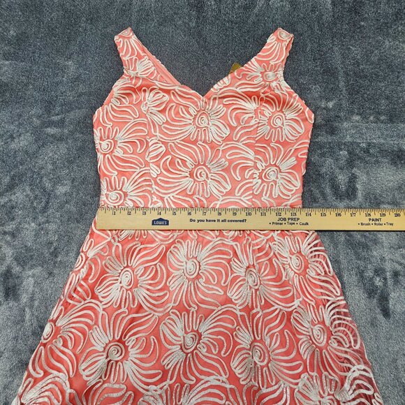 Buttons for Francescas Tank mini dress womens Medium ebrodered tulle coral - Picture 10 of 11